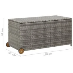 Boîte De Rangement De Jardin Gris Clair 120x65x61 Cm Rotin -Mobilier De Jardin Soldes boite de rangement de jardin gris clair 120x65x61 cm rotin 3666722184632 1211762