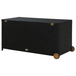 Boîte De Rangement De Jardin Noir 120x65x61 Cm Résine Tressée -Mobilier De Jardin Soldes boite de rangement de jardin noir 120x65x61 cm resine tressee 3666722203463 1165628