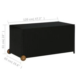 Boîte De Rangement De Jardin Noir 120x65x61 Cm Résine Tressée -Mobilier De Jardin Soldes boite de rangement de jardin noir 120x65x61 cm resine tressee 3666722203463 1165632