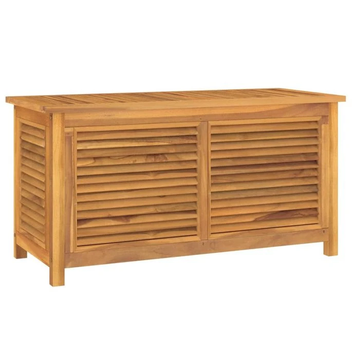 Boîte De Rangement Jardin Et Sac 114x50x58 Cm Bois Massif Teck 2 Boîte De Rangement Jardin Et Sac 114x50x58 Cm Bois Massif Teck – Image 2