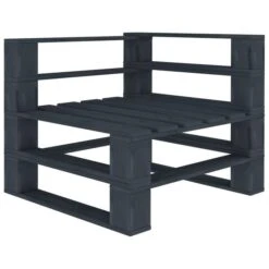 Canapé D'angle Palette De Jardin Bois Gris
