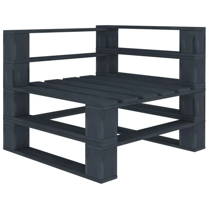 Canapé D'angle Palette De Jardin Bois Gris 1 Canapé D'angle Palette De Jardin Bois Gris