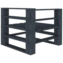 Canapé D'angle Palette De Jardin Bois Gris 7 Canapé D'angle Palette De Jardin Bois Gris -Mobilier De Jardin Soldes canape d angle palette de jardin bois gris 8719883855103 552018