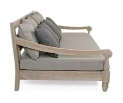 Canapé De Jardin En Bois Teck Avec Coussins Taupe Balou -Mobilier De Jardin Soldes canape de jardin en bois teck avec coussins taupe balou 3666722592345 1392513