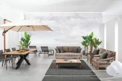 Canapé De Jardin En Bois Teck Avec Coussins Taupe Balou -Mobilier De Jardin Soldes canape de jardin en bois teck avec coussins taupe balou 3666722592345 1392514