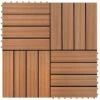 Carreau De Terrasse 22 Pcs 30 X 30 Cm 2 M² WPC Marron