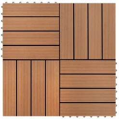 Carreau De Terrasse 22 Pcs 30 X 30 Cm 2 M² WPC Marron