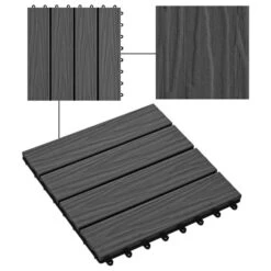 Carreau De Terrasse En Relief 11 Pcs WPC 30 X 30 Cm 1 M² Noir -Mobilier De Jardin Soldes carreau de terrasse en relief 11 pcs wpc 30 x 30 cm 1 m noir 3666722747431 1217477