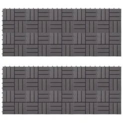 Carreaux De Terrasse 20pcs Délavage Gris 30x30 Cm Acacia Solide 2
