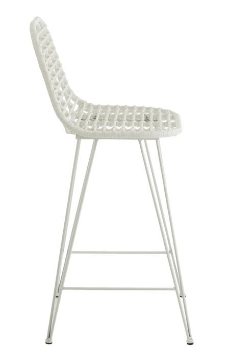 Chaise De Bar Extérieur Métal Blanc Toshi L 57 Cm 3 Chaise De Bar Extérieur Métal Blanc Toshi L 57 Cm – Image 3