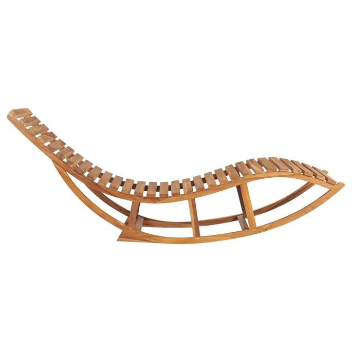 Chaise Longue à Bascule Avec Coussin Bois De Teck Solide 9 4 Chaise Longue à Bascule Avec Coussin Bois De Teck Solide 9 – Image 4