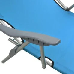 Chaise Longue Avec Auvent Acier Bleu -Mobilier De Jardin Soldes chaise longue avec auvent acier bleu 3666722364010 936106