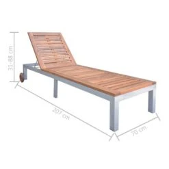 Chaise Longue Avec Coussin Bois D'acacia Et Acier Galvanisé 4 -Mobilier De Jardin Soldes chaise longue avec coussin bois d acacia et acier galvanise 3666722752121 817016