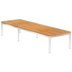 Chaise Longue Avec Coussin Bois D'acacia Et Acier Inoxydable 4 -Mobilier De Jardin Soldes chaise longue avec coussin bois d acacia et acier inoxydable 3666722931496 1264912