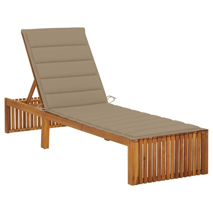 Chaise Longue Avec Coussin Bois D'acacia Solide 5 1 Chaise Longue Avec Coussin Bois D'acacia Solide 5