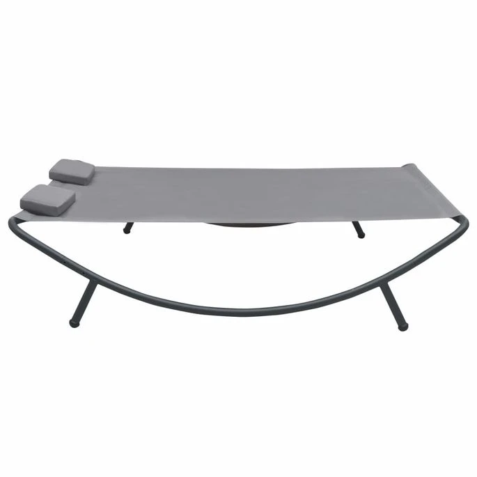 Chaise Longue D'extérieur Tissu Anthracite 3 Chaise Longue D'extérieur Tissu Anthracite – Image 3
