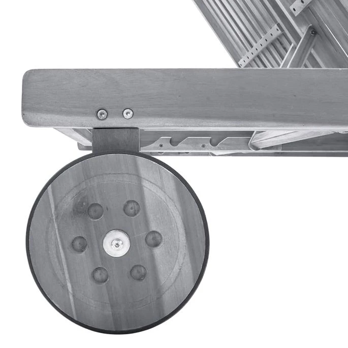 Chaise Longue De Jardin 2 Places Avec Coussin Gris Acacia 4 Chaise Longue De Jardin 2 Places Avec Coussin Gris Acacia – Image 4