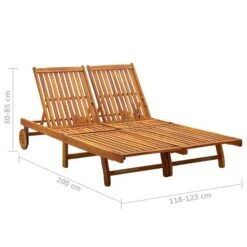 Chaise Longue De Jardin 2 Places Avec Coussins Acacia Solide 5 -Mobilier De Jardin Soldes chaise longue de jardin 2 places avec coussins acacia solide 3666722430920 816828