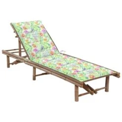 Chaise Longue De Jardin Avec Coussin Bambou 13