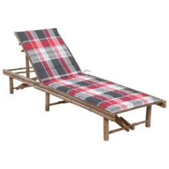 Chaise Longue De Jardin Avec Coussin Bambou 14
