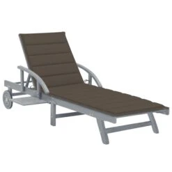 Chaise Longue De Jardin Avec Coussin Bois D'acacia Solide 4