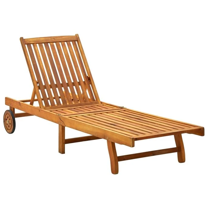 Chaise Longue De Jardin Avec Coussin Bois D'acacia Solide 16 2 Chaise Longue De Jardin Avec Coussin Bois D'acacia Solide 16 – Image 2