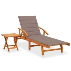 Produits populaires 3 Chaise Longue De Jardin Avec Table Et Coussin Bois D'acacia 10