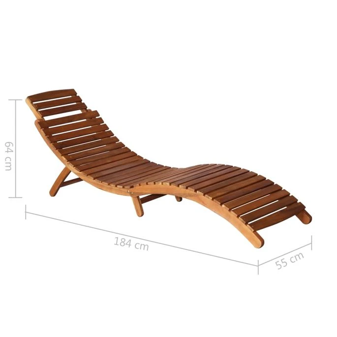 Chaise Longue De Jardin Avec Table Et Coussin Bois D'acacia 3 7 Chaise Longue De Jardin Avec Table Et Coussin Bois D'acacia 3 – Image 7