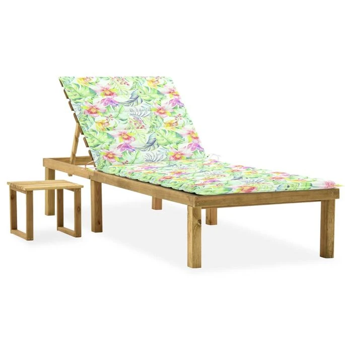Chaise Longue De Jardin Avec Table Et Coussin Pin Imprégné 51 1 Chaise Longue De Jardin Avec Table Et Coussin Pin Imprégné 51