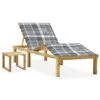 Chaise Longue De Jardin Avec Table Et Coussin Pin Imprégné 20