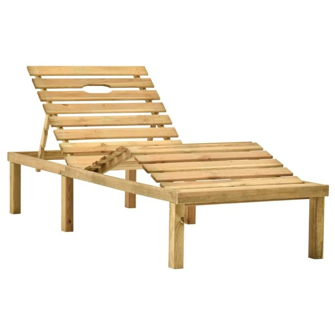 Chaise Longue De Jardin Avec Table Et Coussin Pin Imprégné 20 3 Chaise Longue De Jardin Avec Table Et Coussin Pin Imprégné 20 – Image 3