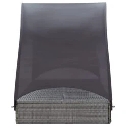 Chaise Longue Double Avec Auvent Résine Tressée Gris 13 Chaise Longue Double Avec Auvent Résine Tressée Gris -Mobilier De Jardin Soldes chaise longue double avec auvent resine tressee gris 8719883860404 980748