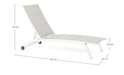 Chaise Longue En Aluminium Blanc Et Gris Chloé - Lot De 4 -Mobilier De Jardin Soldes chaise longue en aluminium blanc et gris chloe lot de 4 3666722592406 1393465