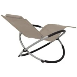 Chaise Longue Géométrique D'extérieur Acier Taupe -Mobilier De Jardin Soldes chaise longue geometrique d exterieur acier taupe 3666722527736 554701