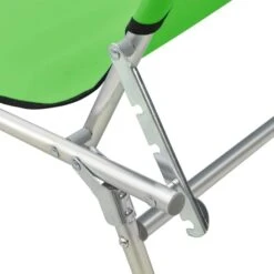 Chaise Longue Pliable Avec Auvent Acier Vert Pomme -Mobilier De Jardin Soldes chaise longue pliable avec auvent acier vert pomme 3666722364102 936026