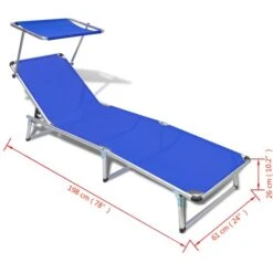 Chaise Longue Pliable Avec Auvent Aluminium Et Textilène Bleu 15 Chaise Longue Pliable Avec Auvent Aluminium Et Textilène Bleu -Mobilier De Jardin Soldes chaise longue pliable avec auvent aluminium et textilene bleu 8718475875239 1353768