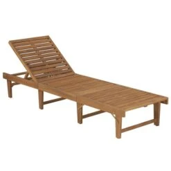 Chaise Longue Pliable Avec Coussin Bois D'acacia Solide -Mobilier De Jardin Soldes chaise longue pliable avec coussin bois d acacia solide 3666722417143 841802