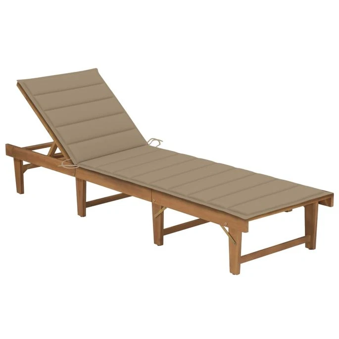 Chaise Longue Pliable Avec Coussin Bois D'acacia Solide 15 1 Chaise Longue Pliable Avec Coussin Bois D'acacia Solide 15