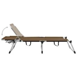 Chaise Longue Pliable Extra Haute Pour Seniors Marron Aluminium -Mobilier De Jardin Soldes chaise longue pliable extra haute pour seniors marron aluminium 3666722931236 554204