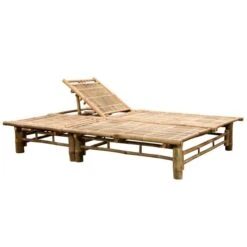 Chaise Longue Pour 2 Personnes Avec Coussins Bambou 8 -Mobilier De Jardin Soldes chaise longue pour 2 personnes avec coussins bambou 3666722752107 839439