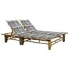 Chaise Longue Pour 2 Personnes Avec Coussins Bambou 12