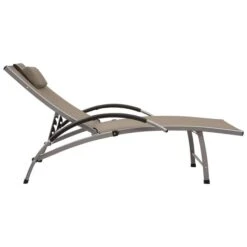 Chaise Longue Textilène Et Aluminium Taupe 2 -Mobilier De Jardin Soldes chaise longue textilene et aluminium taupe 3666722617734 936685