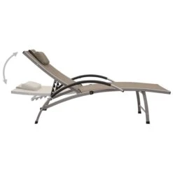 Chaise Longue Textilène Et Aluminium Taupe 2 -Mobilier De Jardin Soldes chaise longue textilene et aluminium taupe 3666722617734 936686