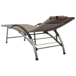 Chaise Longue Textilène Et Aluminium Taupe 2 -Mobilier De Jardin Soldes chaise longue textilene et aluminium taupe 3666722617734 936687
