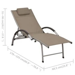 Chaise Longue Textilène Et Aluminium Taupe 2 -Mobilier De Jardin Soldes chaise longue textilene et aluminium taupe 3666722617734 936689