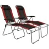 Chaises Inclinables De Camping 2 Pcs Rouge Et Noir