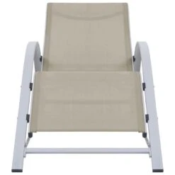 Chaises Longues 2 Pcs Avec Table Aluminium Crème -Mobilier De Jardin Soldes chaises longues 2 pcs avec table aluminium creme 3666722363235 936778