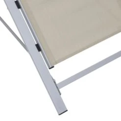 Chaises Longues 2 Pcs Avec Table Aluminium Crème -Mobilier De Jardin Soldes chaises longues 2 pcs avec table aluminium creme 3666722363235 936781