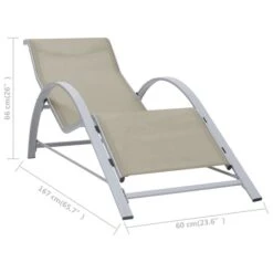 Chaises Longues 2 Pcs Avec Table Aluminium Crème -Mobilier De Jardin Soldes chaises longues 2 pcs avec table aluminium creme 3666722363235 936786