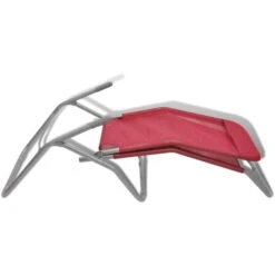 Chaises Longues 2 Pcs Cadre En Acier Et Textilène Rouge -Mobilier De Jardin Soldes chaises longues 2 pcs cadre en acier et textilene rouge 8718475875284 1408942
